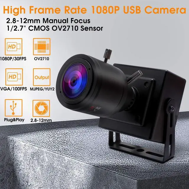 Alt view image 2 of 5 - SVPRO FHD01M Manual Zoom Focus USB Camera, 2.8-12mm Varifocal Lens, 1080P FHD, 2MP High Frame Rate 100fps, UVC Plug & Play for Windows, Linux, Mac, Android