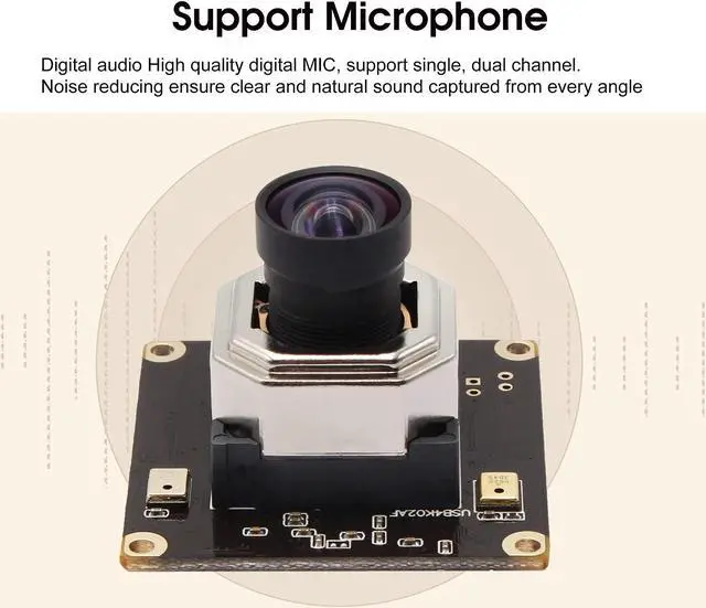 Alt view image 3 of 5 - SVPRO Autofocus 4K USB Camera Module with Microphone, Ultra HD Mini USB Camera Board with 100 Degree Lens Wide Angle Without Distortion,USB Camera with IMX415 Sensor for Windows Mac Linux Android