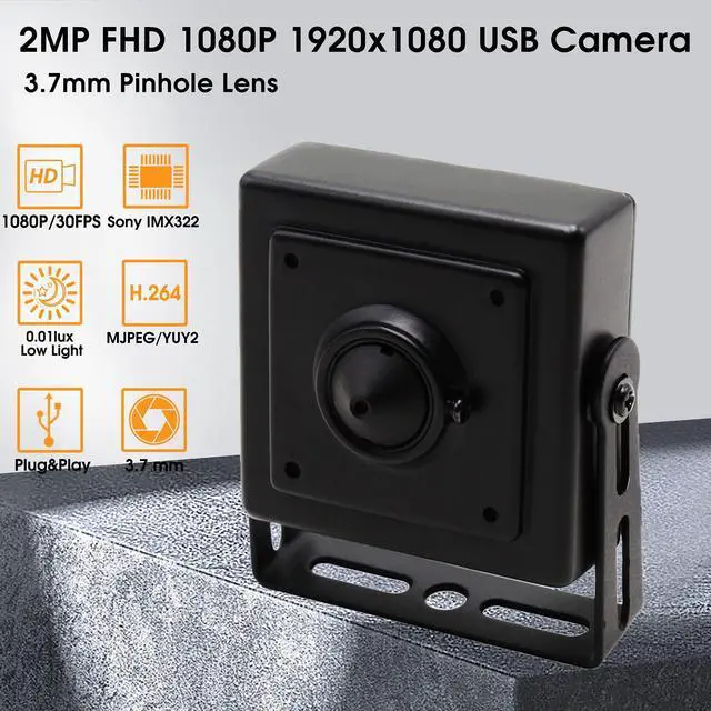 Alt view image 2 of 5 - SVPRO USB Camera - 1080P HD Webcam with Pinhole Lens, 3.7mm Wide Angle, Low Lux for Windows, MAC, Linux, Android
