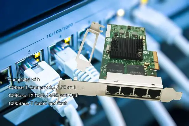 Alt view image 5 of 5 - 1GbE Ethernet Card I340-T4 Quad RJ-45 Copper Ports PCIE X4 Ethernet Server Network Adapter(NIC) E1G44HTBLK Compatible Intel 82580 Chip with Low Profile Bracket
