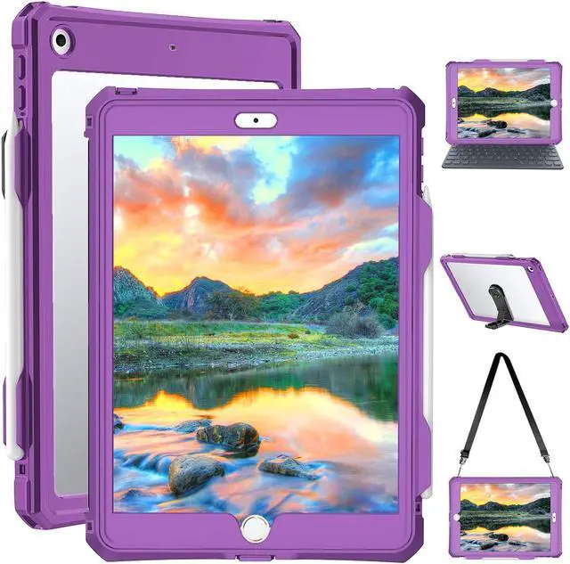 Main image of Transy for Waterproof iPad 10.2 Case, Waterproof iPad 9th /8th/7th Generation Case Built-in Screen Protector, Full Body Shockproof Protection Case with Strap for iPad 10.2 inches 2021/2020/2019