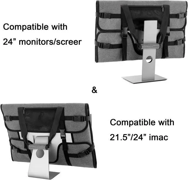 Alt view image 2 of 5 - Trunab Carrying Case for 24" Monitors/LCD Screens Compatible with iMac 21.5"/24", Protective Monitor Travel Bag with Padded Velvet Lining (Patented Design)