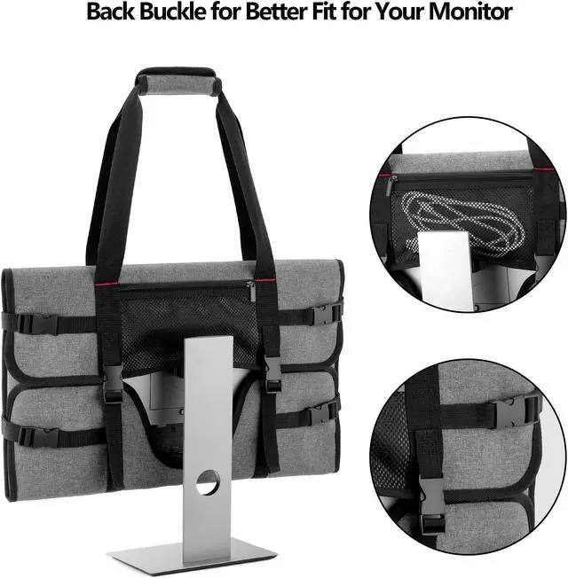 Alt view image 4 of 5 - Trunab Carrying Case for 24" Monitors/LCD Screens Compatible with iMac 21.5"/24", Protective Monitor Travel Bag with Padded Velvet Lining (Patented Design)