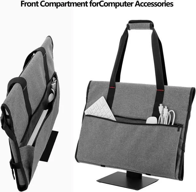 Alt view image 3 of 5 - Trunab Carrying Case for 24" Monitors/LCD Screens Compatible with iMac 21.5"/24", Protective Monitor Travel Bag with Padded Velvet Lining (Patented Design)