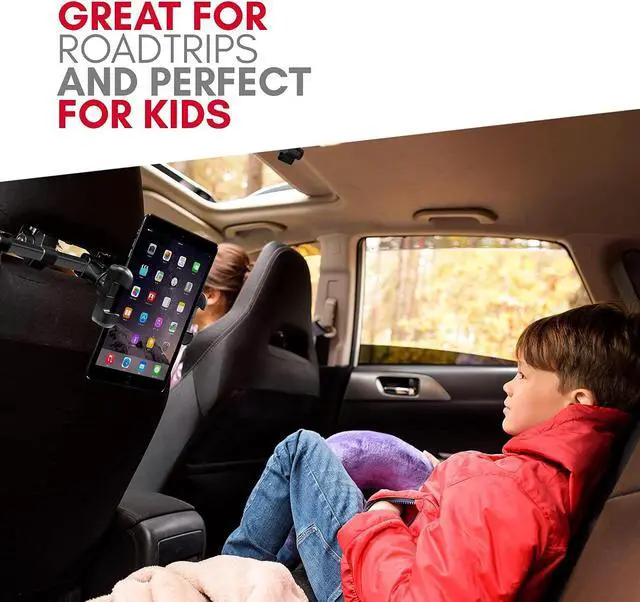 Main image of Macally Car Headrest Tablet Mount and a Car Cup Holder Food Tray, The Best Car Accessories!