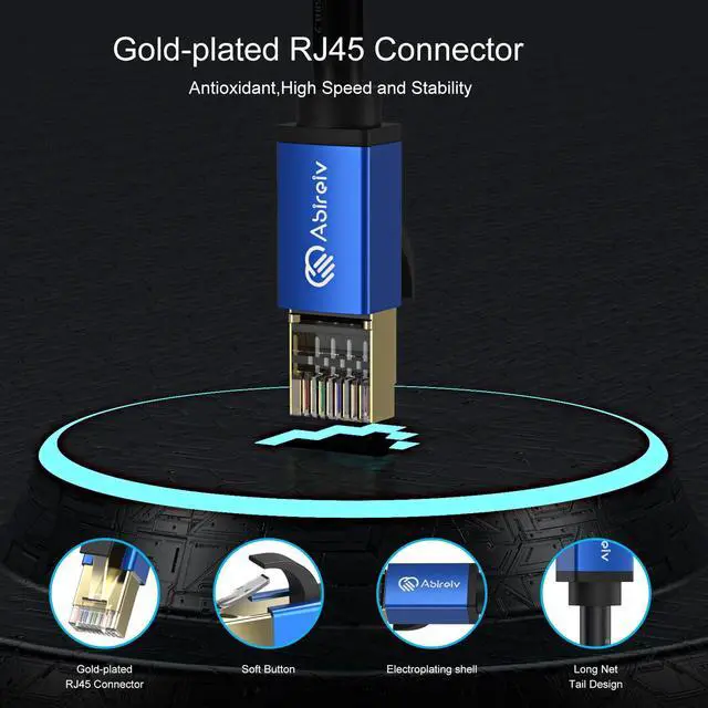 Alt view image 3 of 5 - Abireiv Cat7 Ethernet Cable 250ft, Cat7 Outdoor Cable Triple Shielding SSTP 10Gbps 600MHz Ethernet Patch Cable for Modem Router LAN RJ45, UV/Water Proof, Direct Burial, PE Jacket