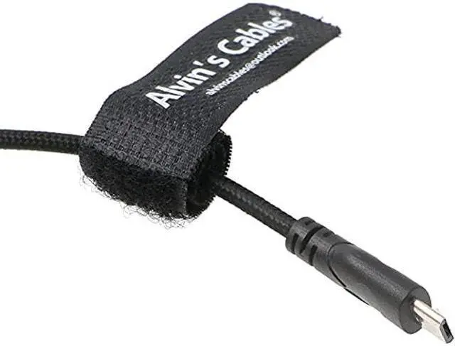 Alt view image 2 of 5 - Alvin's Cables 2 Pin Male Rotatable Right Angle to Micro USB Power Cable for ARRI Z CAM E2 Flagship to Nucleus Nano Braided Wire 30CM