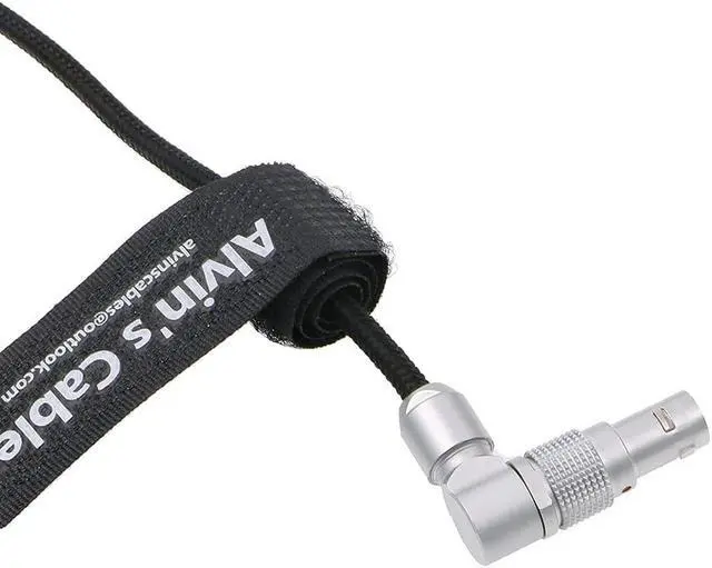 Alt view image 4 of 5 - Alvin's Cables 2 Pin Male Rotatable Right Angle to Micro USB Power Cable for ARRI Z CAM E2 Flagship to Nucleus Nano Braided Wire 30CM