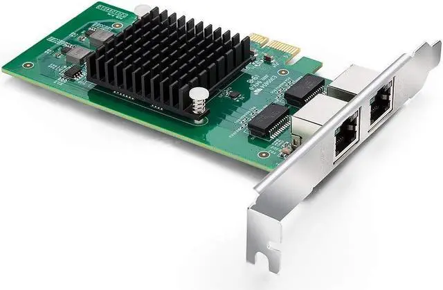 Alt view image 2 of 5 - 10/100/1000Mbps Gigabit Ethernet Network Interface Card (NIC) Dual Copper RJ45 Ports, with Intel 82576 Chip, Equivalent to Intel E1G42ET, PCIE 2.0 X1, Support Windows/Windows Server/Linux/VMware ESX