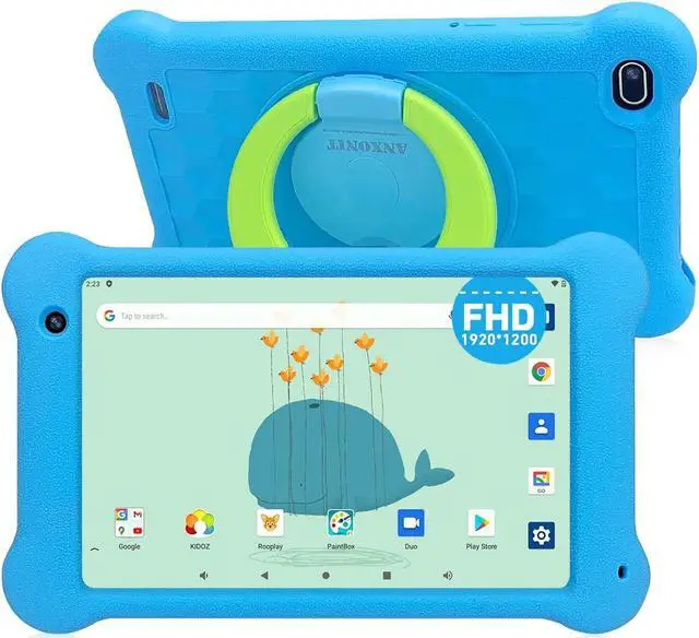 Main image of ANXONIT Kids Tablet, 7 inch WiFi Android 11 Tablet for Kid, Full HD 1920x1200 IPS Screen, 2GB RAM 32GB ROM,Kidoz Game Education Apps (Blue)