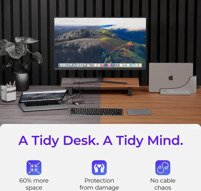 Alt view image 3 of 5 - Ascrono Dock for 13" 15" 16" MacBook Pro - Docking Station - Connect w/Two Thunderbolt 4 USB-C Ports - Mac Docking Station Hub for MacBook Pro 13, 15, 16 (2016-2020, 13" M1 & M2 2022) with Touch Bar