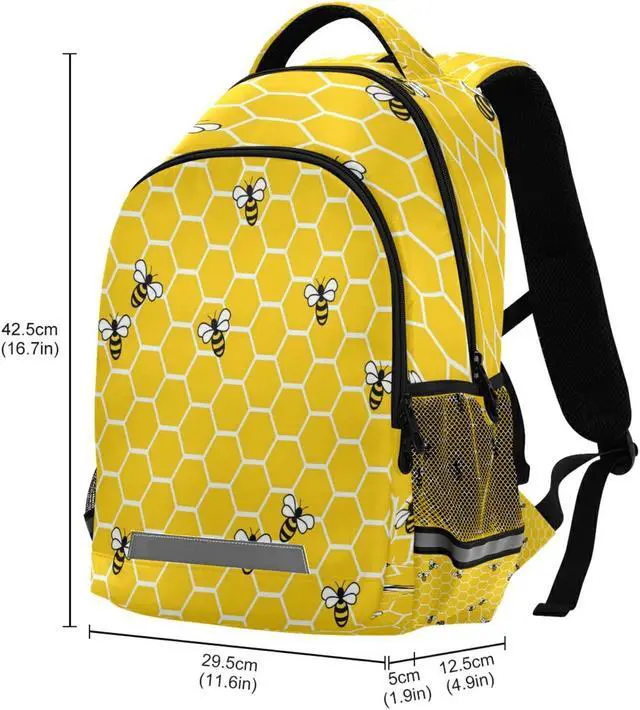 Alt view image 3 of 5 - ALAZA Yellow Bees and Honey Backpacks Travel Laptop Daypack School Book Bag for Men Women Teens Kids