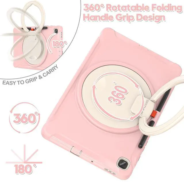 Alt view image 2 of 5 - BATYUE Case for Samsung Galaxy Tab S6 Lite 10.4 Inch 2024/2022/2020 (SM-P610/P613/P615/P619/P620/P625/P627), Protective Rugged Cover with Stand, for Kids, Boys, Girls, Cheery Pink