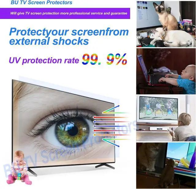 Alt view image 5 of 5 - BU TV Screen Protectors Anti-Glare TV Screen Protector Filter Out Blue Light Anti Scratch Film for 75 Inch
