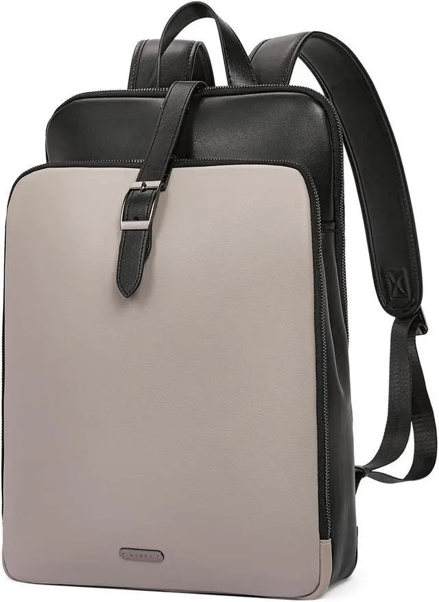 Main image of CLUCI Leather Backpack for Women, 15.6 inch Laptop Bag, Large Genuine Work Backpack Travel Back