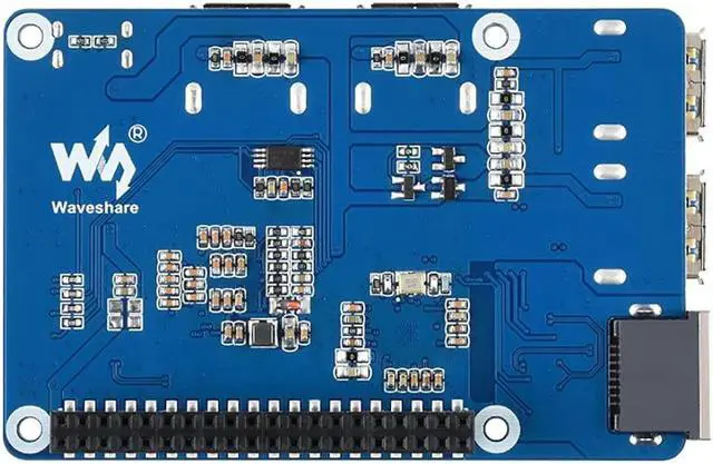 Alt view image 2 of 5 - USB 3.2 Gen1 and Gigabit Ethernet HUB HAT for Raspberry Pi Series Board, 3X USB 3.2 Gen1, 1x Gigabit Ethernet,Plug & Play,Driver-Free