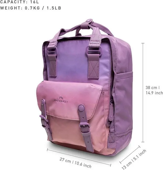 Alt view image 5 of 5 - Doughnut Macaroon Sky Series 16L Travel College School Lightweight Casual Bookbag Backpack for Women Girls with Laptop Compartment Fit 14Inch Notebook