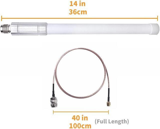 Alt view image 2 of 5 - FRRMNHT 3dbi LoRa Gateway Antenna with Brackets Omni-Directional Glass Fiber Waterproof Outdoor LoRaWAN Antenna for Helium Hotspot HNT Miner Mining 915MHz N-Male SMA Connect Cable