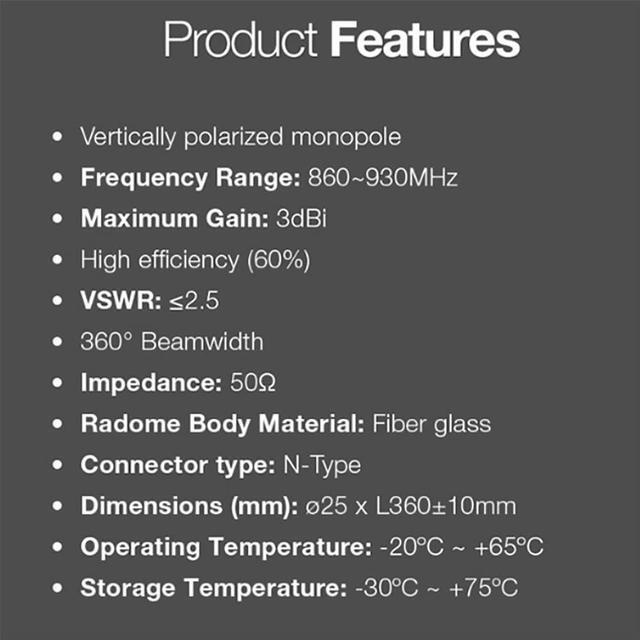 Alt view image 5 of 5 - FRRMNHT 3dbi LoRa Gateway Antenna with Brackets Omni-Directional Glass Fiber Waterproof Outdoor LoRaWAN Antenna for Helium Hotspot HNT Miner Mining 915MHz N-Male SMA Connect Cable