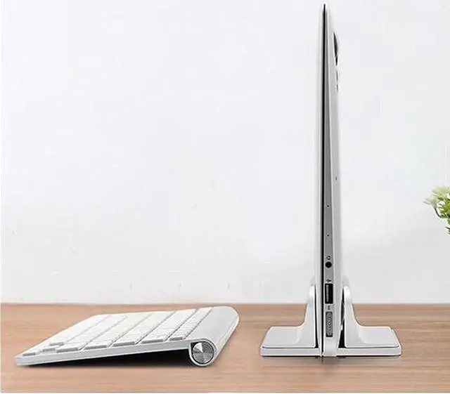 Alt view image 4 of 5 - GodSpin Vertical Laptop Stand for Desk [Adjustable] Sturdy Aluminum Dock Fits All Laptops and USB C Angle Adapter [2 Pack] 90 Degree USB C Type C Male to Female Adapter