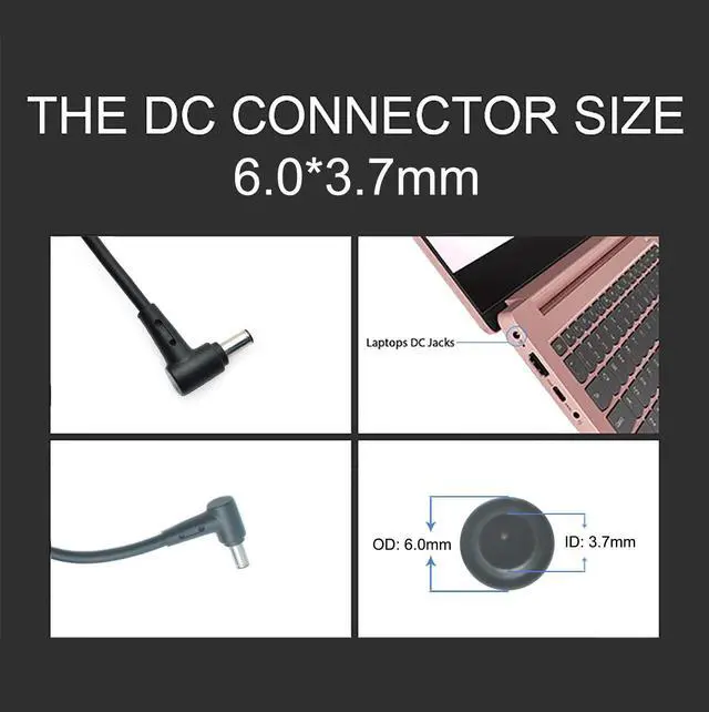 Alt view image 2 of 5 - ADP-180TB H 180W AC Adapter for Asus ROG Zephyrus GA502DU GA502D GA502 GA502IU GA401 GA401I GA401II GA401IV 6.0x3.7mm 20V 9A Laptop Power Supply Charger