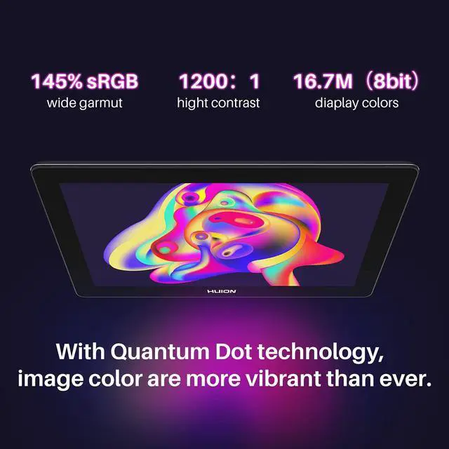 Alt view image 3 of 5 - HUION Kamvas Pro 16 Plus 4K UHD Graphics Drawing Tablet with Full Laminated Screen 145% sRGB Battery-Free Stylus with 10Pcs Felt Pen Nibs for Linux, Windows PC, Mac, Android, 15.6-inch Pen Display