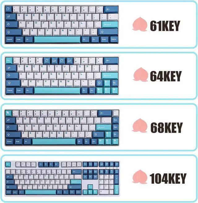 Alt view image 4 of 5 - Hyekit PBT Keycaps, 134 Keycaps Shoko Dye-Sublimation Keycap Set 6.25u 7u Spacebar Cherry Profile for Mechanical Keyboards English (US) Layout