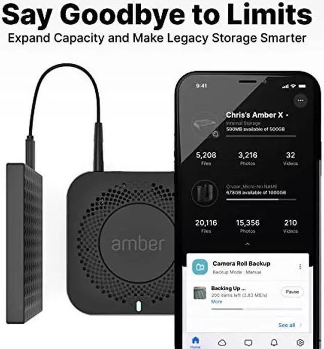 Alt view image 2 of 5 - AMBER X Smart Personal Cloud Storage Device for Data Media Files, Built-in 512GB High-Speed SSD with USB Storage, Plex and Home Assistant/iOS/Android/Windows/Mac Compatible