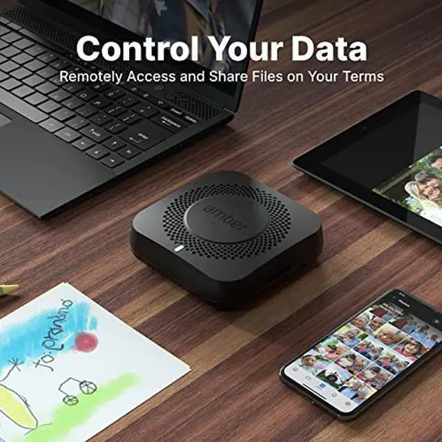 Alt view image 5 of 5 - AMBER X Smart Personal Cloud Storage Device for Data Media Files, Built-in 512GB High-Speed SSD with USB Storage, Plex and Home Assistant/iOS/Android/Windows/Mac Compatible