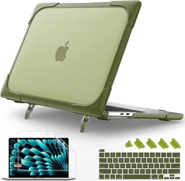 Main image of May Chen for MacBook Pro 16 inch Case 2019 Release A2141, Strong Case [Heavy Duty][Dual Layer] Hard Case Cover with Rubberized TPU Bumper for MacBook Pro 16" with Touch Bar and Touch ID, Olive