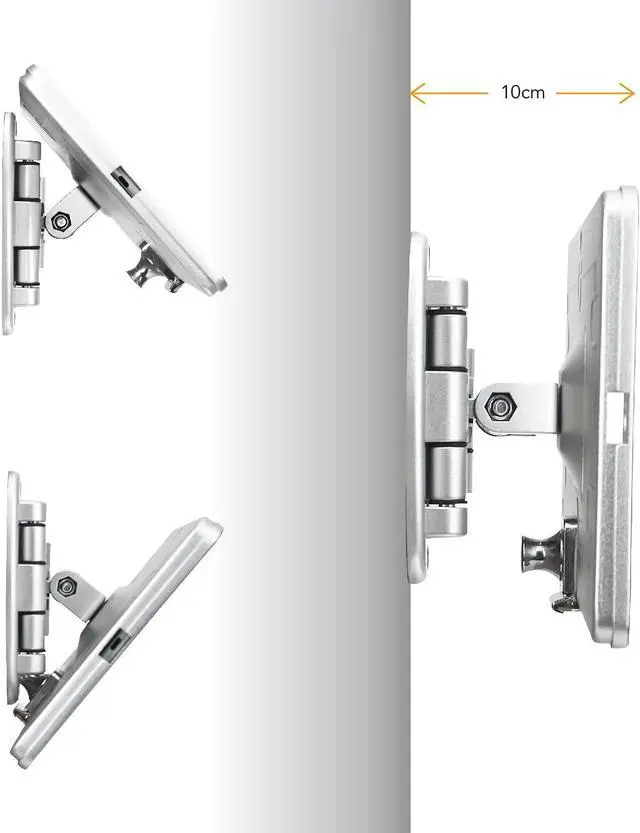 Alt view image 5 of 5 - WeSTRUGGLE Tablet Wall Mount Bracket with fold for iPad 10.2-Inch (9th,8th,7th Gen.), Extend Adjustable Arm Swivel with Anti Theft Security Lock and Key, Multi Angle, Rotate Design,Metal (Silver)