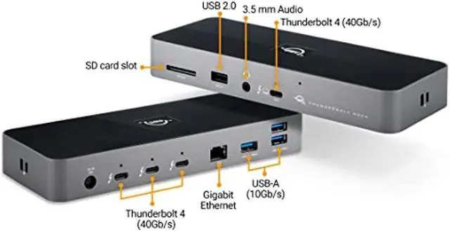 Alt view image 3 of 5 - OWC 11-Port Thunderbolt Dock with 4 Ports, 4 USB Ports, Ethernet, Audio, and Card Reader Functionality for Thunderbolt 3 Mac or Thunderbolt 4 PC