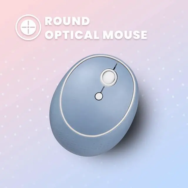 Alt view image 5 of 5 - Perixx PERIDUO-713BL Wireless Mini Keyboard and Mouse Combo - Retro Round Key Caps - Pastel Blue - US English Layout (11909)