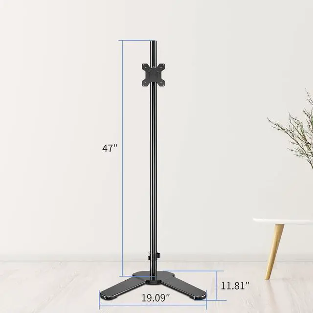 Alt view image 5 of 5 - Single Monitor Mount, Extra Long Monitor Stand, 47 inch Pole Black Stand, Monitor Desk Mount, Single Desk Mount Stand, Computer Screen Mount, VESA Computer Desk Mount, Single Monitor Arm Stand