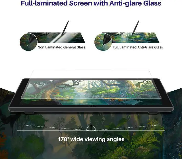 Alt view image 2 of 5 - HUION Kamvas 24 Plus 2.5K QHD Graphic Drawing Tablet with Screen, 140%sRGB Full-Laminated QD Drawing Monitor with Battery-Free Stylus 8192 Pen Pressure Tilt for PC, Mac, Android, 23.8inch Pen Display