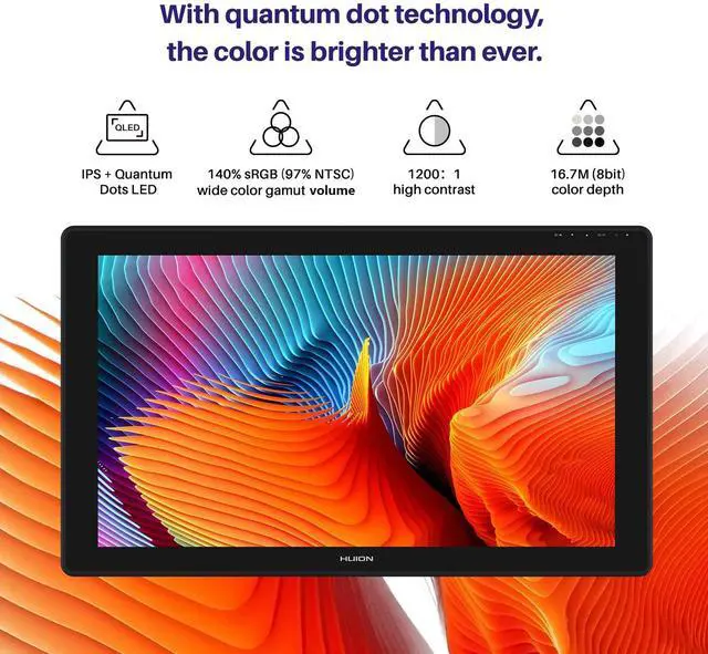 Alt view image 4 of 5 - HUION Kamvas 24 Plus 2.5K QHD Graphic Drawing Tablet with Screen, 140%sRGB Full-Laminated QD Drawing Monitor with Battery-Free Stylus 8192 Pen Pressure Tilt for PC, Mac, Android, 23.8inch Pen Display