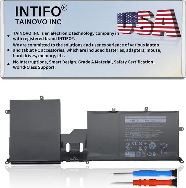 Main image of INTIFO 76Wh Y9M6F Laptop Battery Compatible with Dell Alienware M15 R2 P87F ALW15M-R4958W D4505B D4725B D4728W D4746W D4958W M17 R2 P41E R2-C7XD9 Series 08K84Y 0YM9KC [11.4V 76Wh 6-Cell]