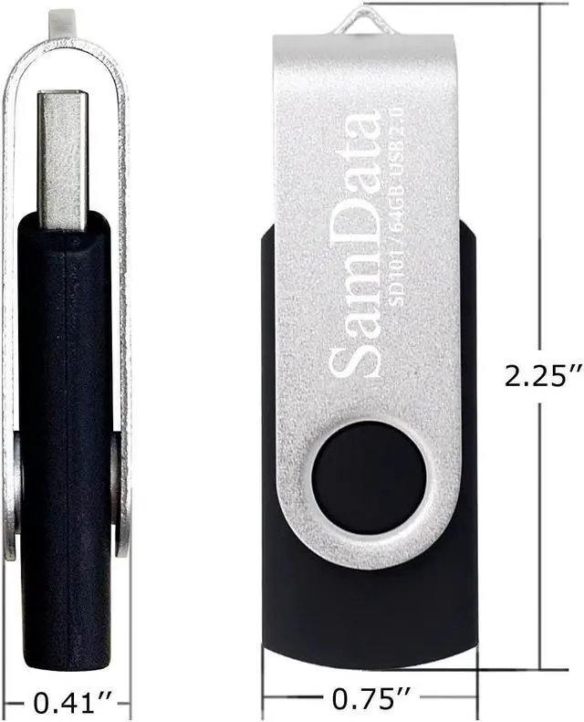 Alt view image 5 of 5 - SamData 64GB USB Flash Drives 10 Pack USB 2.0 Thumb Drives 64GB Jump Drive USB Memory Stick with Led Indicator (Black, 10 Pack)