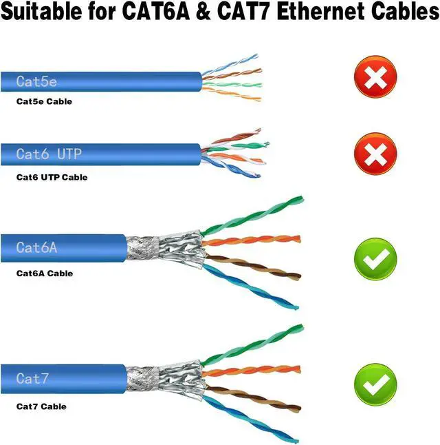 Alt view image 5 of 5 - VCE 25-Pack UL Listed RJ45 Cat6A Keystone Jack Bundle with 30-Pack Shielded Cat7/Cat6a RJ45 Pass Through connectors