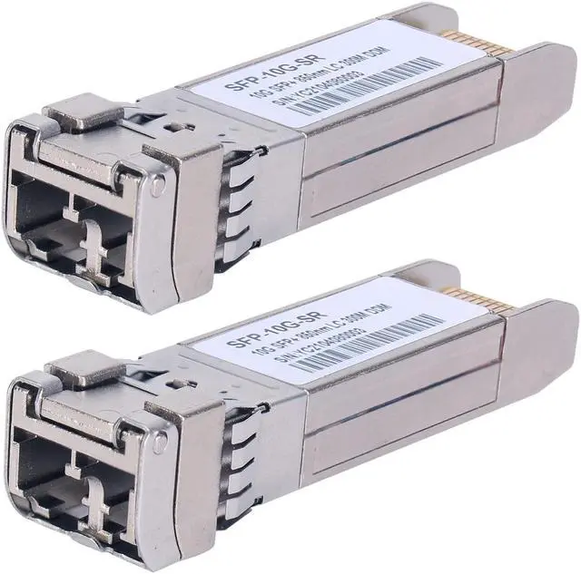 Main image of 2PCS 10G Sfp LC MMF300m 10GBase-SR SFP+ Transceiver, 10G 850nm MMF, up to 300 Meters, Compatible with Cisco SFP-10G-SR, Meraki MA-SFP-10GB-SR, Ubiquiti UF-MM-10G, Mikrotik, Netgear, D-Link