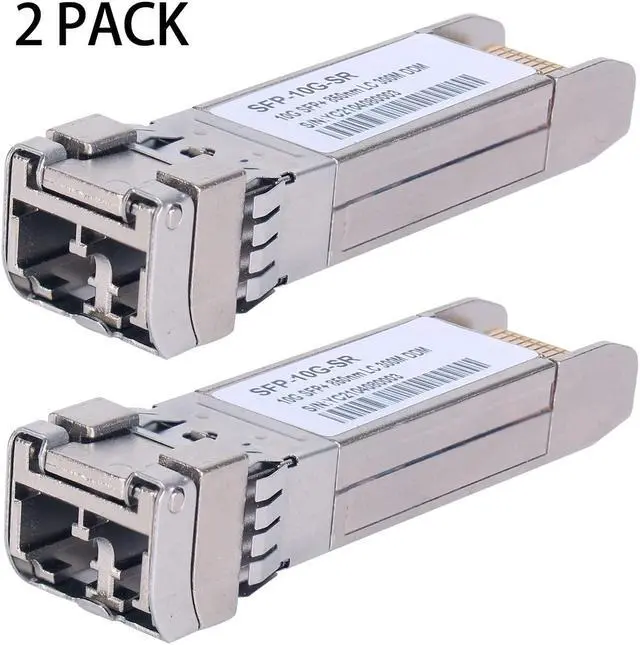 Alt view image 2 of 5 - 2PCS 10G Sfp LC MMF300m 10GBase-SR SFP+ Transceiver, 10G 850nm MMF, up to 300 Meters, Compatible with Cisco SFP-10G-SR, Meraki MA-SFP-10GB-SR, Ubiquiti UF-MM-10G, Mikrotik, Netgear, D-Link