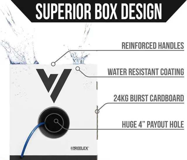Alt view image 3 of 5 - Voltive Cat5e Shielded Riser (CMR), 1000ft, Blue - Solid Bare Copper Bulk Ethernet Cable - FTP - 350MHz - UL Certified & ETL Verified