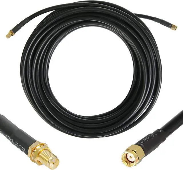 Main image of WIZACE 36 ft RP-SMA Male to RP-SMA Female S-MR240 Extension Cable (50 Ohm), Pure Copper Low-Loss Coax Jumper for WiFi Router Wireless Network Card Security IP Camera Hotspot Miner to Antenna