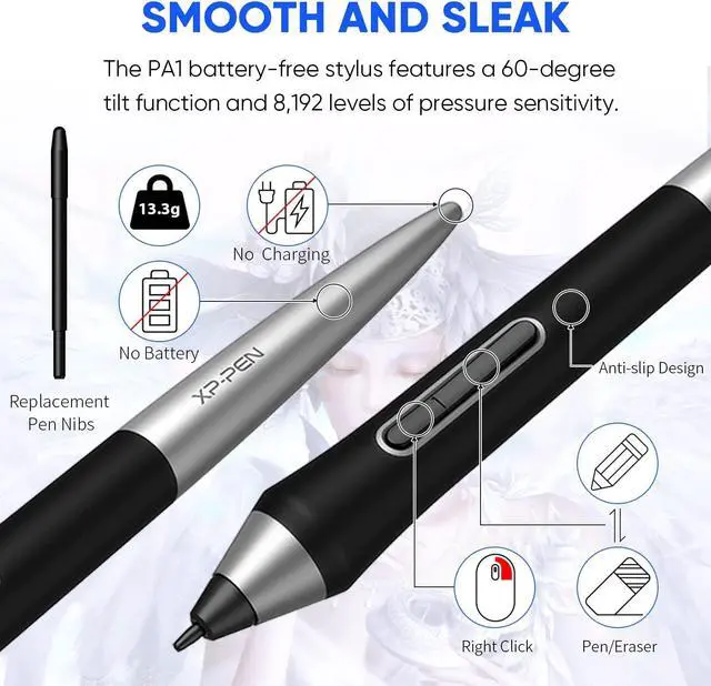 Alt view image 4 of 5 - XPPen Deco Pro MW Bluetooth Drawing Tablets 11 Inches Wireless Drawing Tablets 8 Customizable ExpressKeys Art Tablet with 2 Dial Wheels Pen Tablet for Drawing, Painting and Remote Learning