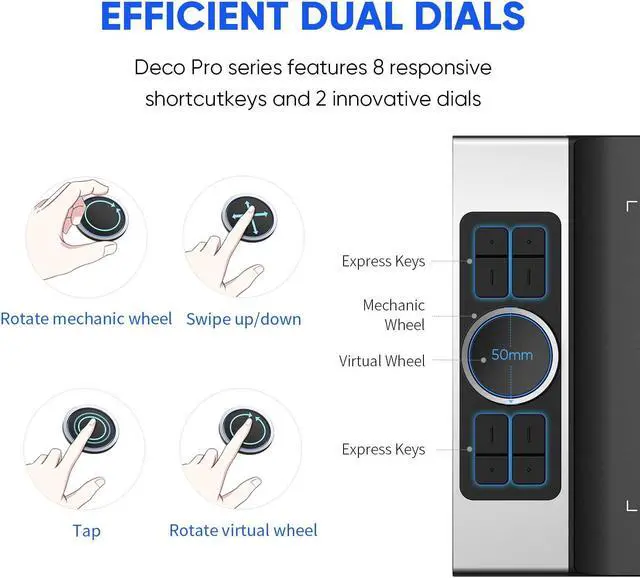 Alt view image 5 of 5 - XPPen Deco Pro MW Bluetooth Drawing Tablets 11 Inches Wireless Drawing Tablets 8 Customizable ExpressKeys Art Tablet with 2 Dial Wheels Pen Tablet for Drawing, Painting and Remote Learning