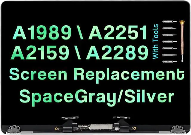 Main image of Screen Replacement for MacBook Pro A2251 A2289 A2159 A1989 2018-2020 Retina LCD Display Assembly EMC 3301 EMC 3214 EMC 3358 EMC 3348 EMC 3456(Silver)