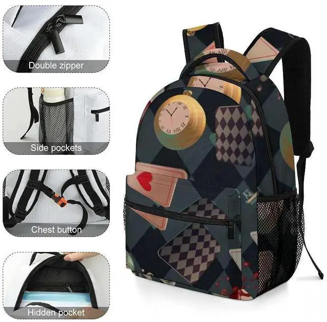 Alt view image 3 of 5 - Travel Laptop Backpack Wonderland Floating Decoration Large Capacity Business Ddurable Water Resistant College Laptop iPad Tablet Bag for Men and Women