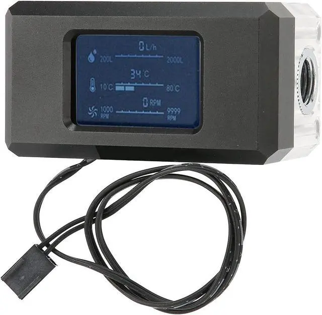 Main image of PC Water Cooling Thermometer, Smart LCD Speed Temperature Detect, PC G1/4 Thread Water Cooling System Temperature Meter for Computer Laptop