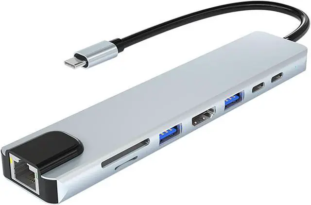 Main image of Vortex TW8A 8 in 1 USB-C Extension Hub Aluminum Alloy/ABS Blue Multiport Adaptor