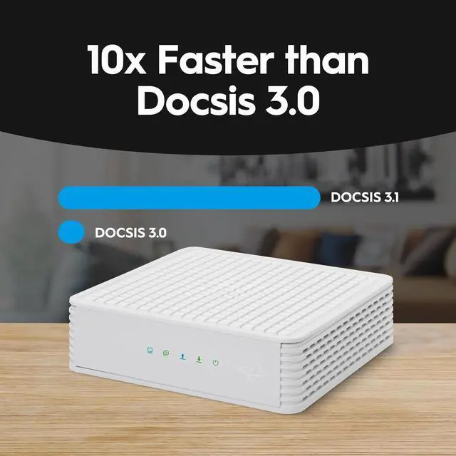Alt view image 4 of 5 - Hitron CODA DOCSIS 3.1 Modem | Pairs with Any WiFi Router or Mesh WiFi | Certified with Comcast Xfinity, Charter Spectrum, Cox | 10x Faster Than DOCSIS 3.0 | Cable Modem with 2X 1 Gbps Ethernet Ports